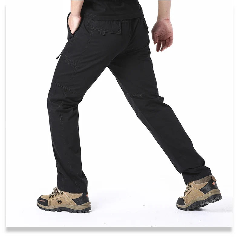 Summer Thin Cotton Overalls Men's Multi-Pocket Loose Large Size Work Pants Spring And Autumn Outdoor Sports Casual Pants