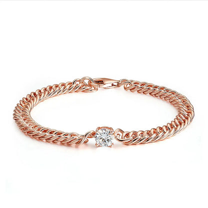 Cuban Chain Bracelet With 1carat Moissanite Diamond Bracelets For Women 925 Sterling Silver Plated 18k White Gold Fine Jewelry