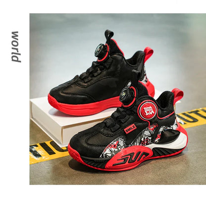Children‘s Basketball Shoes Non-slip Breathable Basketball Training Sneakers Leather Boys Girls Athletic Shoes Kids Running Shoe