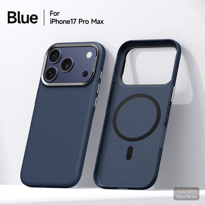 Kevlar Pattern Texture Wireless Charging Case For IPhone 18 Pro Max 17 16 360° Rotate Bracket Bare-metal Feel Drop-Proof Cover