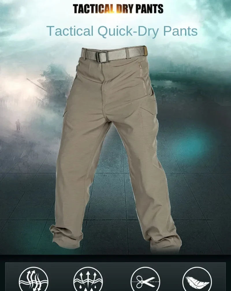 Summer Quick Dry Men Pants Thin Hunting Tactical Cargo Pants Multi-Pocket Loose Long Trousers Lightweight Hiking Work Pant