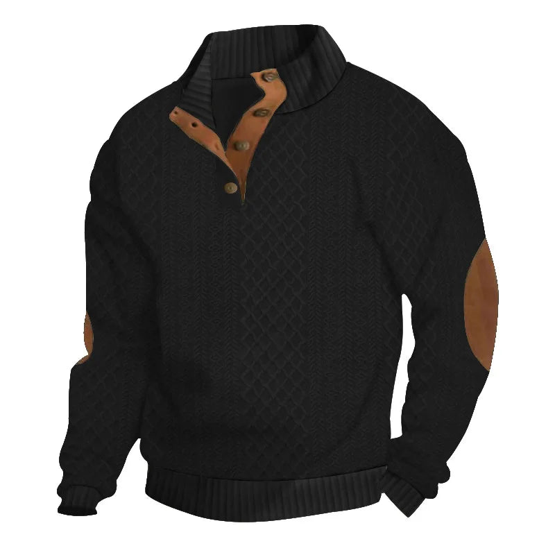2026 cross-border hot-selling autumn and winter men's casual stand-up collar long-sleeved jacquard knitted pullover sweater