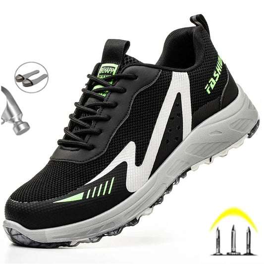 Fashion Insulation 6KV Plastic Toe Cap Labor Protection Shoes Anti Nail Indestructible Work Safety Boots Sneakers Male Footwear