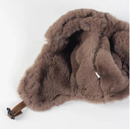 Bomber Hat New PU Leather Winter Hats for Men Women Waterproof Snow Ski Trapper Earflap Cap Male Female Russian Fur Hats