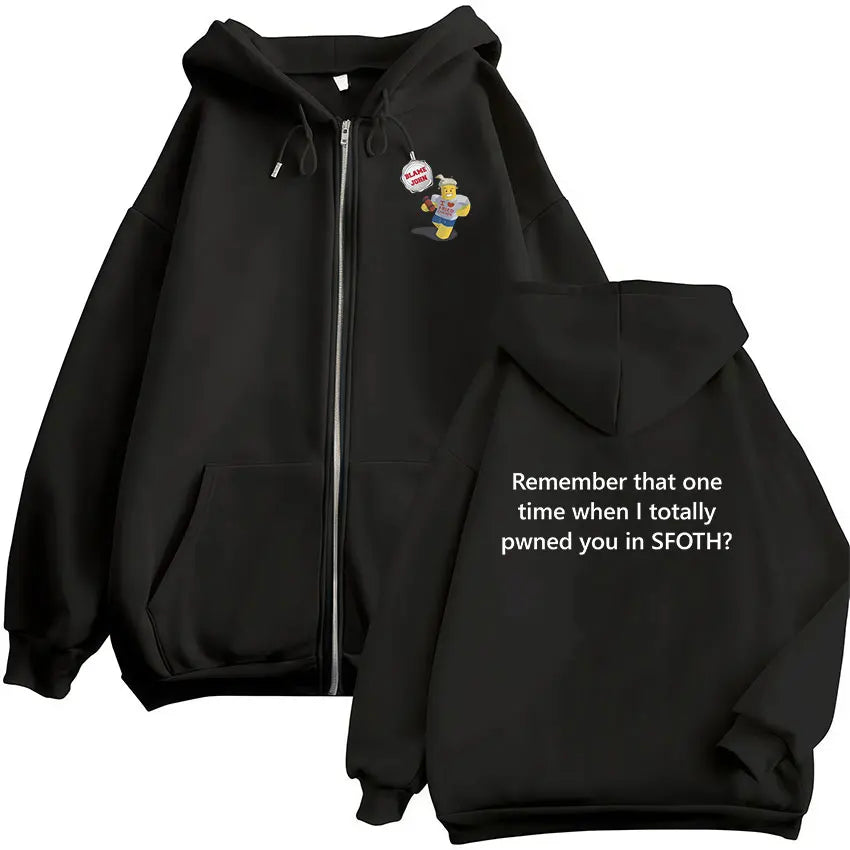 Funny Blame John Meme Zipper Hoodie Shedletsky Forsaken Fashion Autumn/Winter Sweatshirt Men Women Casual Oversized Coats Hoody