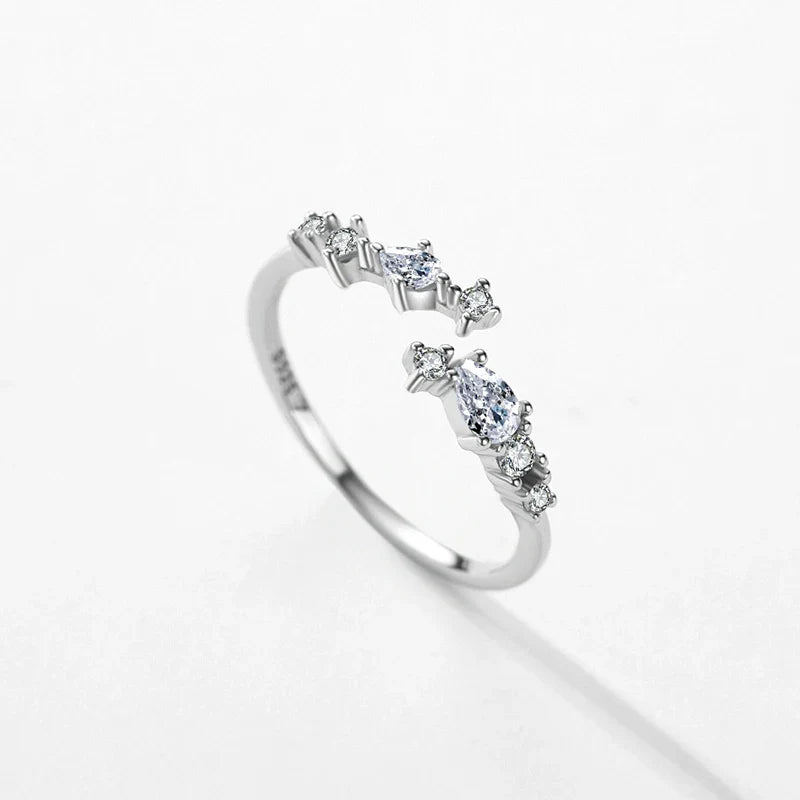 New 925 Sterling Silver Minimalist Clear Zirconia Stackable Ring For Women Anniversary Wedding Band Simple Fine Jewelry