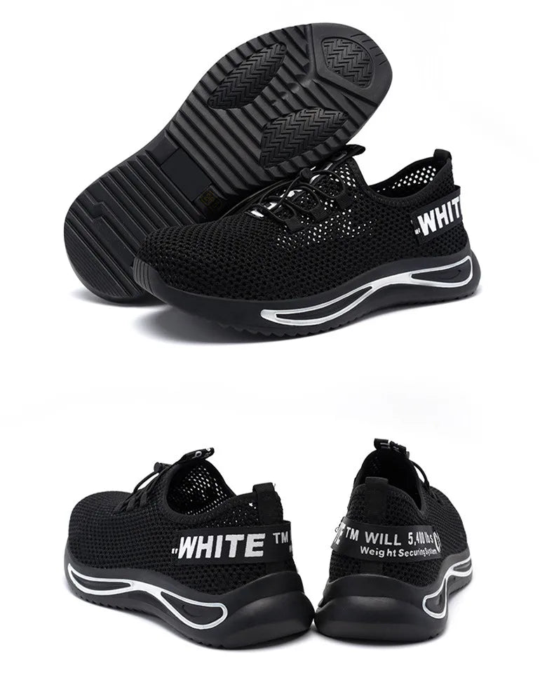 Breathable safety shoes summer man anti puncture safety work sneakers with iron toe male safety shoes men lightweight work shoes