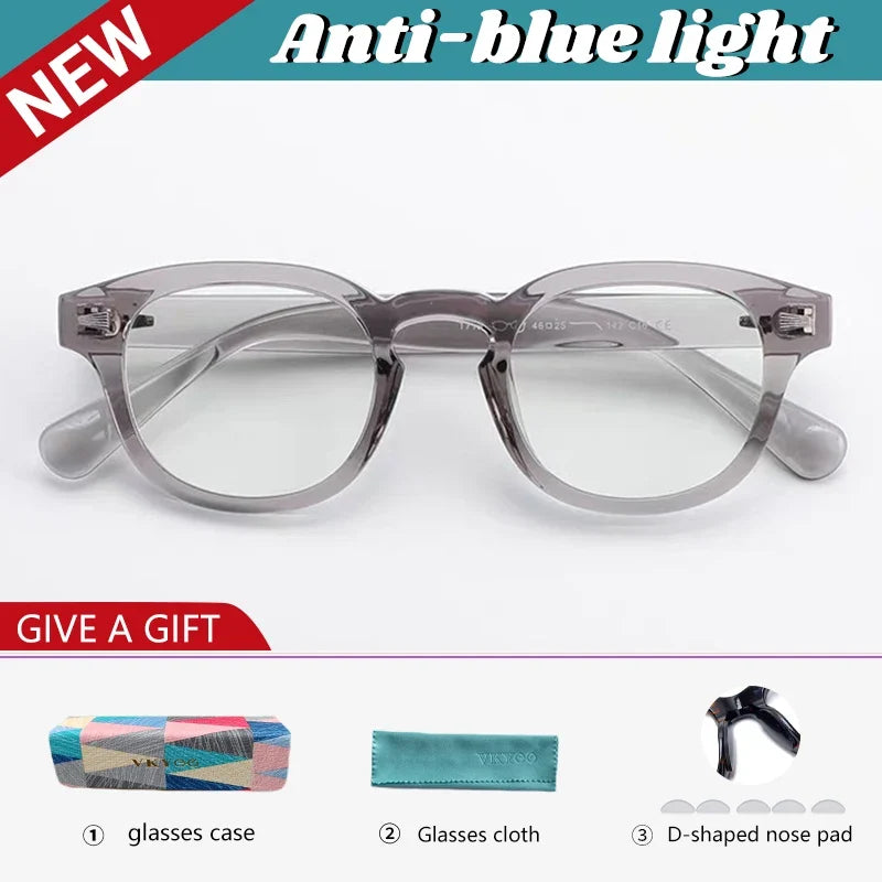 Fashion Simple Round Geometric Design Women's Anti-Blue Light Glasses Men's Reading Glasses Customizable Prescription