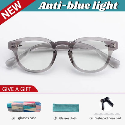 Fashion Simple Round Geometric Design Women's Anti-Blue Light Glasses Men's Reading Glasses Customizable Prescription