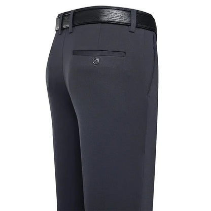 Men's Summer Thin Business Casual Pants Classic Elastic Dress Pants Soft Comfortable Loose Straight Brand Men's Pants