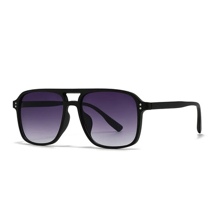 2026 Ins Retro Double Bridge Square Women Sunglasses Fashion Leopard Print Gradient Lenses Men Trend Gafas De Sol UV400