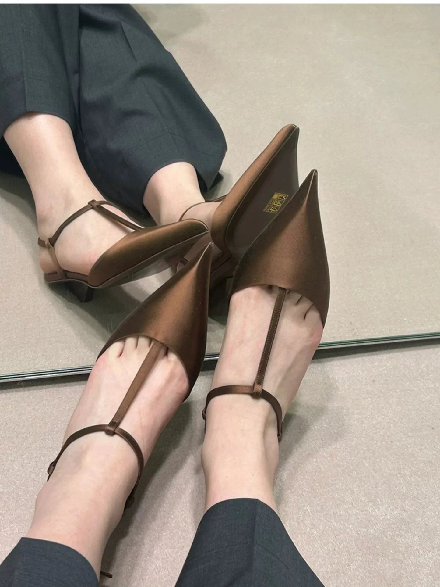 Women's Heeled Shoes New Sexy Pointed Toe Chunky Heel Slingbacks Shoes for Women High Heel Shoes Dress Party High Heel Sandals