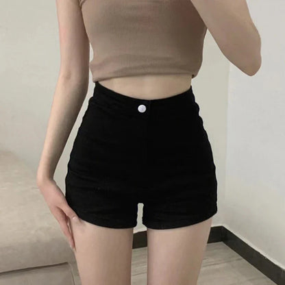 Black Hot Women's Casual Tights Pants Ultra-short High-waisted Slimming Leggings Sexy Petite Summer Shorts