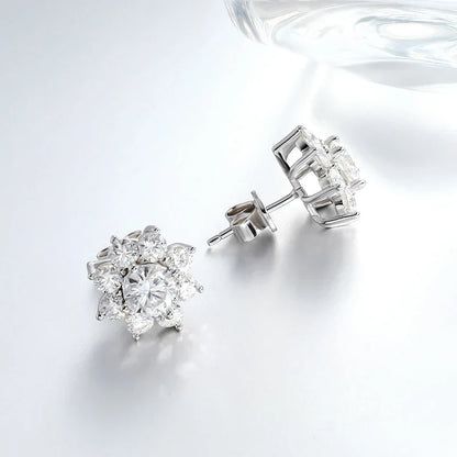Luxury Sunflower 2.8-5.8cttw Full D Color Moissanite Drop Earrings for Women S925 GRA Certified Diamond Tassel Earring Gift