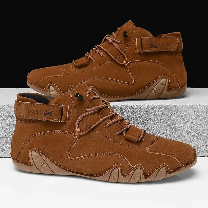 New 2025 Men's Retro Design Sports Shoes Men's Outdoor Casual Leather Breathable Comfortable Summer Hot Selling Flat Ankle Boots