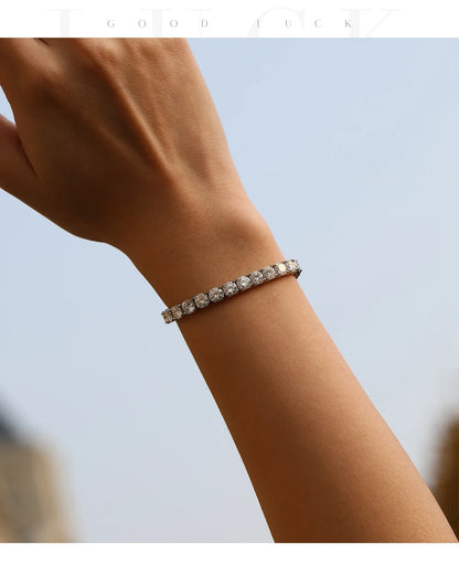 D Color VVS1 Moissanite Tennis Bracelet 925 Sterling Silver Single Classic Bracelets With Box for Women Man Fine Jewelry