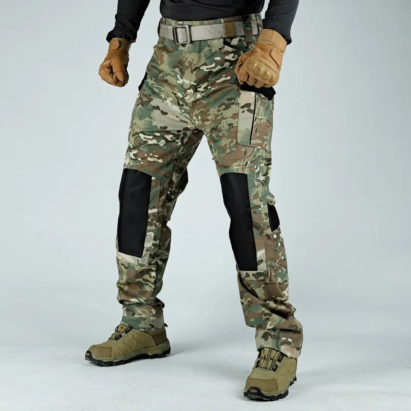 Men's Tactical Pants Casual Cargo Multi-Pockets Trousers Quick Dry Outdoor Waterproof Workwear Trousers Wear-Resistant Overalls