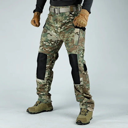 Men's Tactical Pants Casual Cargo Multi-Pockets Trousers Quick Dry Outdoor Waterproof Workwear Trousers Wear-Resistant Overalls