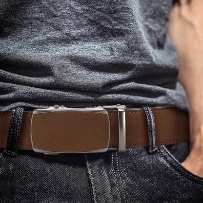 Men's Leather Belts Fashion Automatic Buckle PU Male Belts Luxury Business Designer Black Brown 115 125 135cm