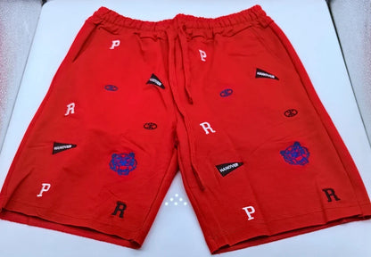 Mens Skinny Cotton Sporting Running Shorts Streetwear Bodybuilding Embroidered Fitness Short pants Jogger Gyms sport Shorts
