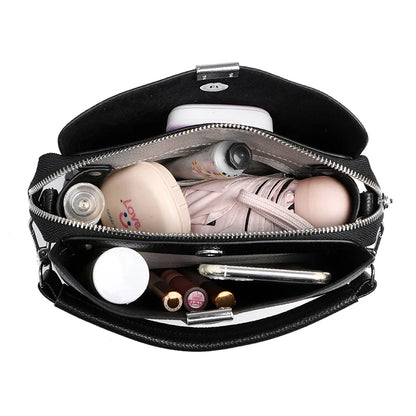 100% cowhide Bag Casual Women Hobos Handbags Bucket Bags New Women's Fashion Handbags Retro Solid Color Leather Shoulder wallet