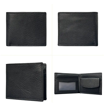 Multi-Functional First Layer Cowhide Men's Wallet Retro Horizontal Zipper Change Credit Card Position Men's Real-Leather Bag