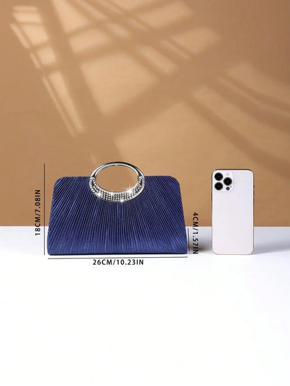 Women's Sparkling Glitter Crystal Evening Bag, Handbag And Crossbody Bag With Simple And Elegant Design, Suitable For Wedding
