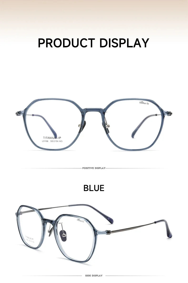 Geometric Personalized Polygonal Men's and Women's Simple Frames Blue Light Reading Glasses Customizable Prescription