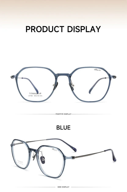 Geometric Personalized Polygonal Men's and Women's Simple Frames Blue Light Reading Glasses Customizable Prescription