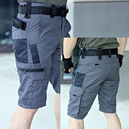 2024 Summer Men's Tactical Casual Shorts Waterproof Cargo Shorts Multi-pocket Quick Dry Wear-resistant Outdoor Training Overalls