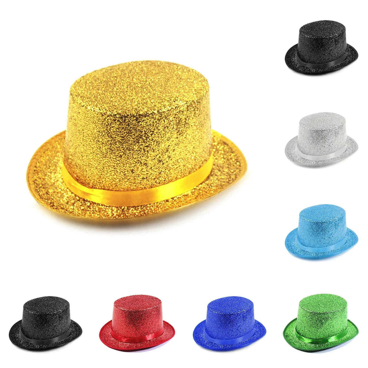 Magic Performance Hats British Style Fedora Glitter Jazz Caps Panama Evening Party Headwear for Women Men Gentleman Dancing Hat