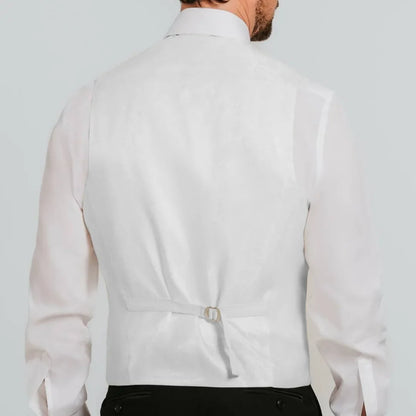 Men Vest Beige Double Button V Neck Waistcoat For Wedding Birthday Banquet Party Business Work Daily Casual Men Suit Vest