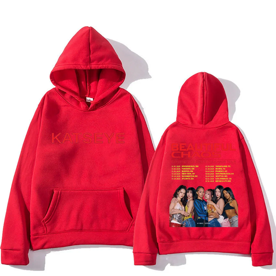 THE BEAUTIFUL CHAOS TOUR Fashion pop Hoodie Men Women's vintage clothes Fleece Long sleeve pullovers oversized hoodies