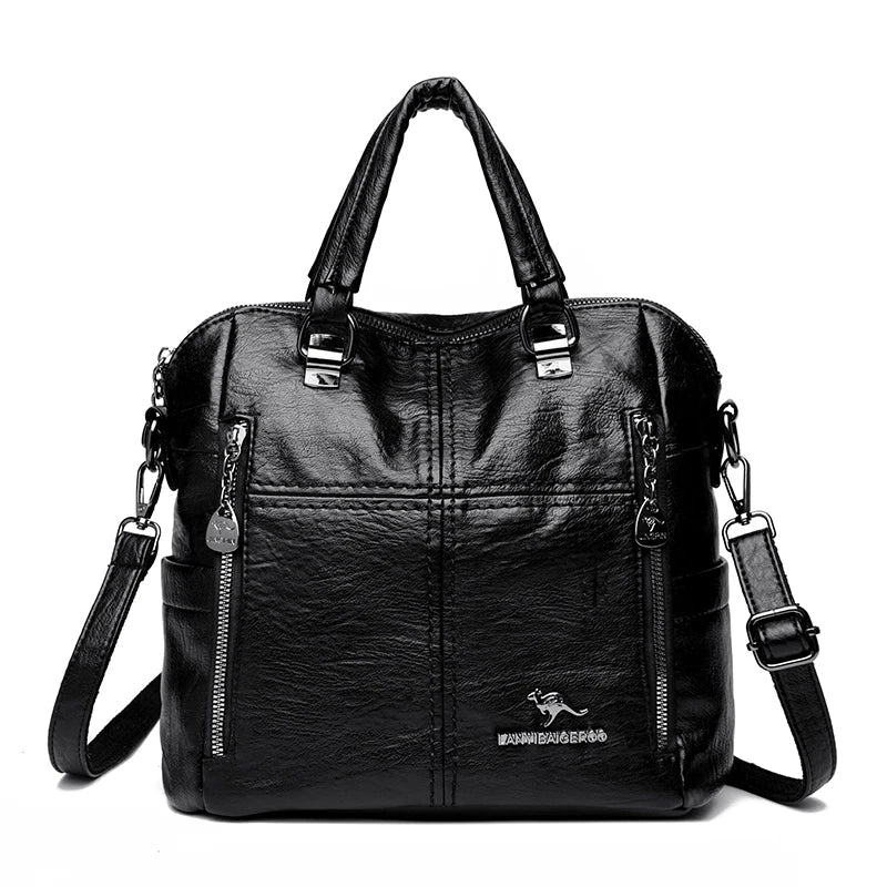 Hot Sale Of The Season New Large Capacity Women's Fashionable Casual Simple Retro Single Shoulder Crossbody Backpack Bag Zipper