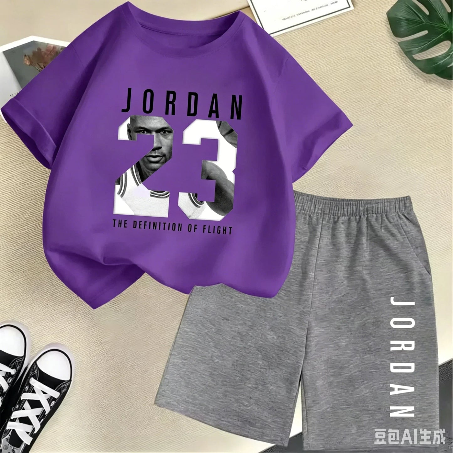Summer Short Sleeve Children's T-shirt Set Sports Fashion Boys Girls Shorts 2pcs Set Casual Brand Print Graphics Kid Set Outfits