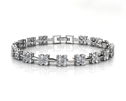 Flower Bracele Embellished with Premium Swarovski Crystals T Quality Brass with 18K Rose Gold Plated Wedding Bridal Gift