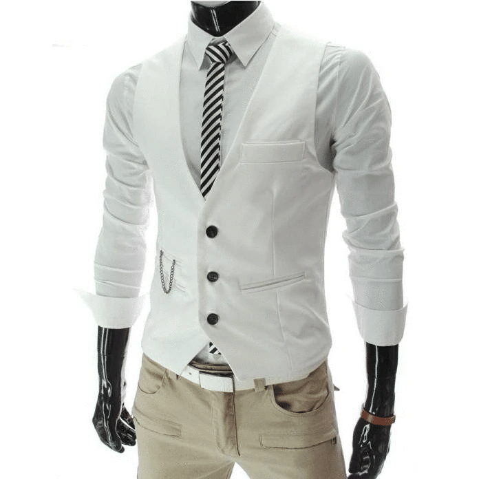 New Slim Fit Mens Suit Vest Single Breasted Casual Vests For Men Solid Formal Businss Male Waistcoat Gilet Homme