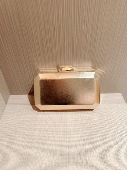 European and American Fashionable Dinner Bag Metal Buckle Clutch Bag Square Box Bag Crossbody Chain Bag Evening Bag Dress Bag