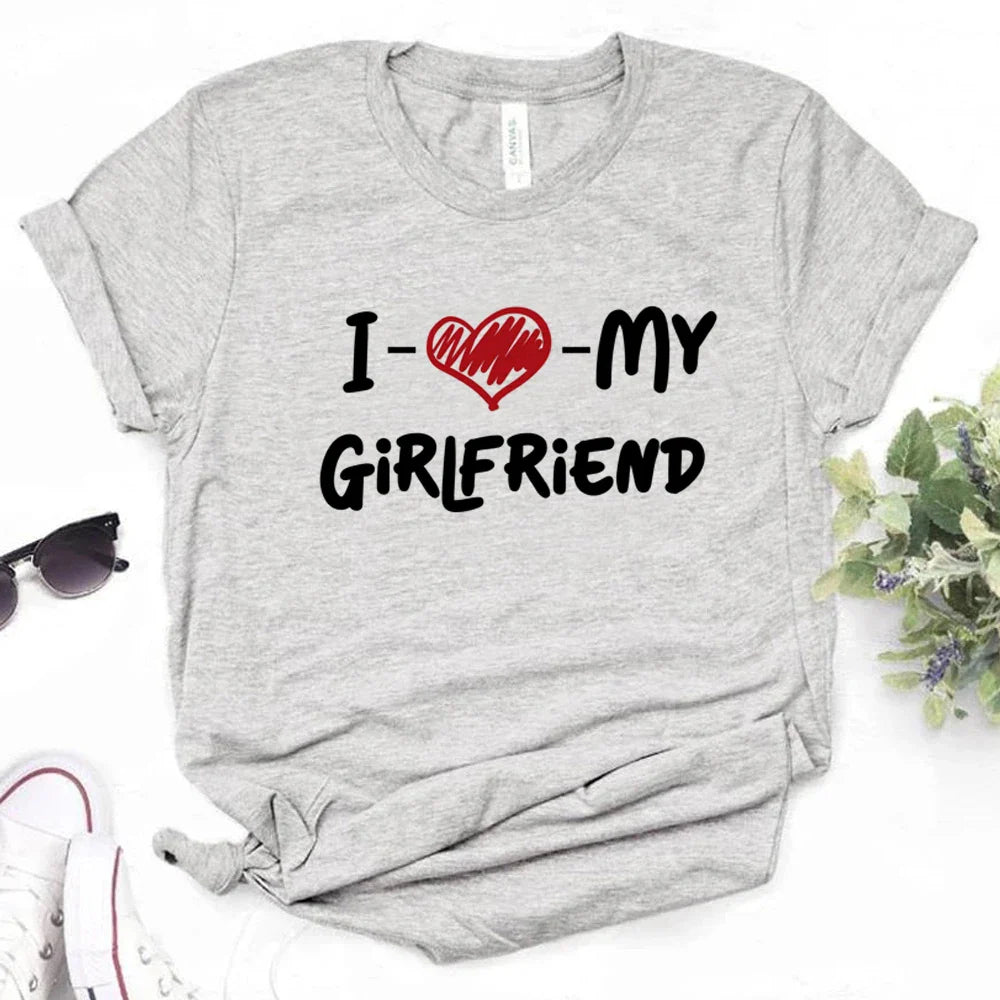 i Love My Girlfriend t shirt women manga tshirt female graphic Japanese funny clothing