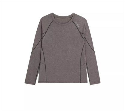 Unisex All-Season Outdoor Sports Long Sleeve Base Layer: Wool & Lyocell Blend, Breathable & Moisture-Wicking