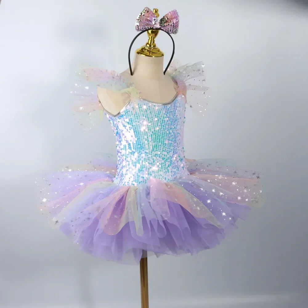 Summer Ballet Skirt Girl Dress Kids Outfit Vestidos Tutu Girls Dresses Dance Costume Baby Clothing Ballerine Children's Day