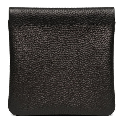 Black/Brown PU Leather Self-Closing Coin Purse No Zipper Mini Pouch Multifunctional Storage Bag for Coin Key Earbud Men Women