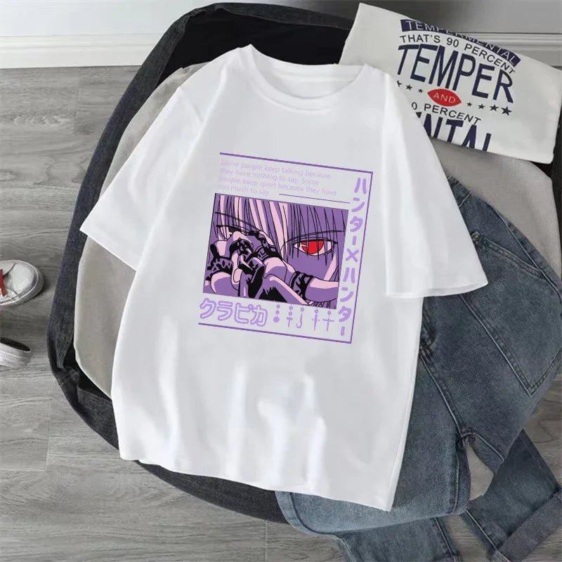 Anime Hunter X Hunter T-shirt Japan Manga Hisoka Killua Zoldyck Kawaii Funny T Shirts Kurapika Devil Eye Short Sleeve Tee Tops