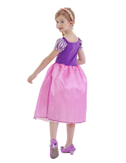 Girl Role Play Rapunzel Princess Dress for Kids Halloween Cosplay Tangled Costume Birthday Party Sequins Mesh Bow Clothes