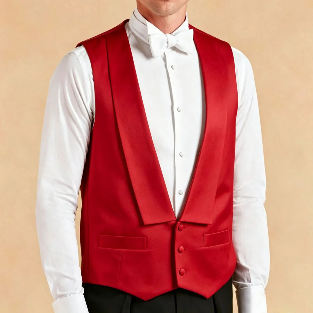 Men Vest White Single Button Solid With Lapel Waistcoat For Wedding Banquet Party Business Work Casual Daily Men Suit Vest