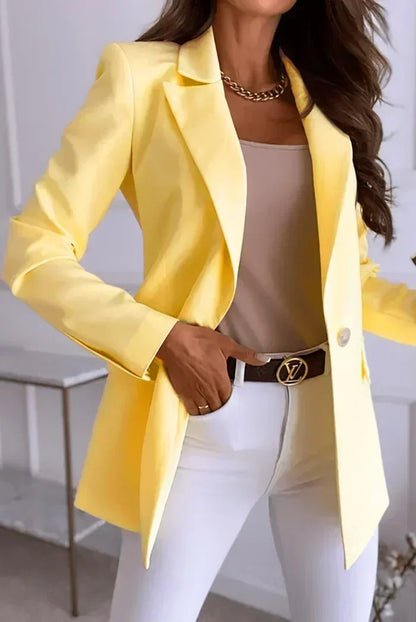 Women's S-2XL Plus Size New Style Temperament Long Sleeve Slim Fit Single Button Solid Coat Small Suit