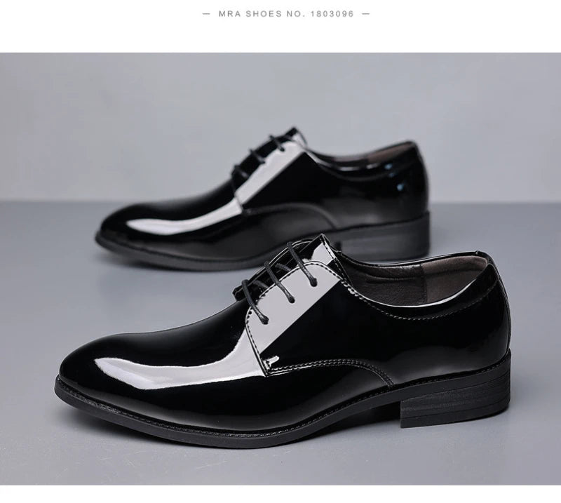 Spring British Style Formal Dress Shoes Black Business Oxfords For Groom Wedding Office Comfortable Big Size Footwear Non Slip