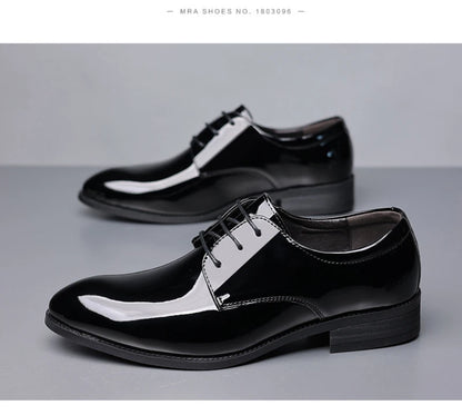 Spring British Style Formal Dress Shoes Black Business Oxfords For Groom Wedding Office Comfortable Big Size Footwear Non Slip