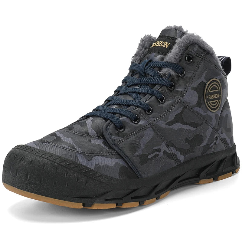 Men Winter Snow Boots Super Warm Men Hiking Boots Waterproof Men's Boots Outdoor Sneakers Non-slip Rubber Men's Work Ankle Boots