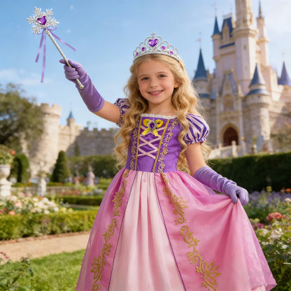 Girls Costume Children Cosplay Princess Dress Kids Halloween Birthday Pageant Party Rapunzel Dress Girl Carnival Tangled Clothes